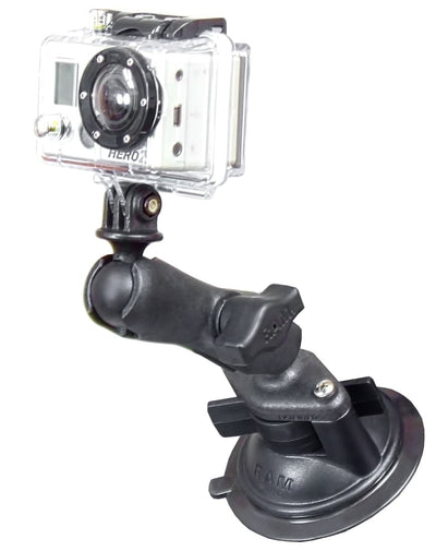 RAM Composite Twist-Lock™ Suction Cup Mount with Universal Action Camera Adapter - RAP-B-166-GOP1 - OC Mounts