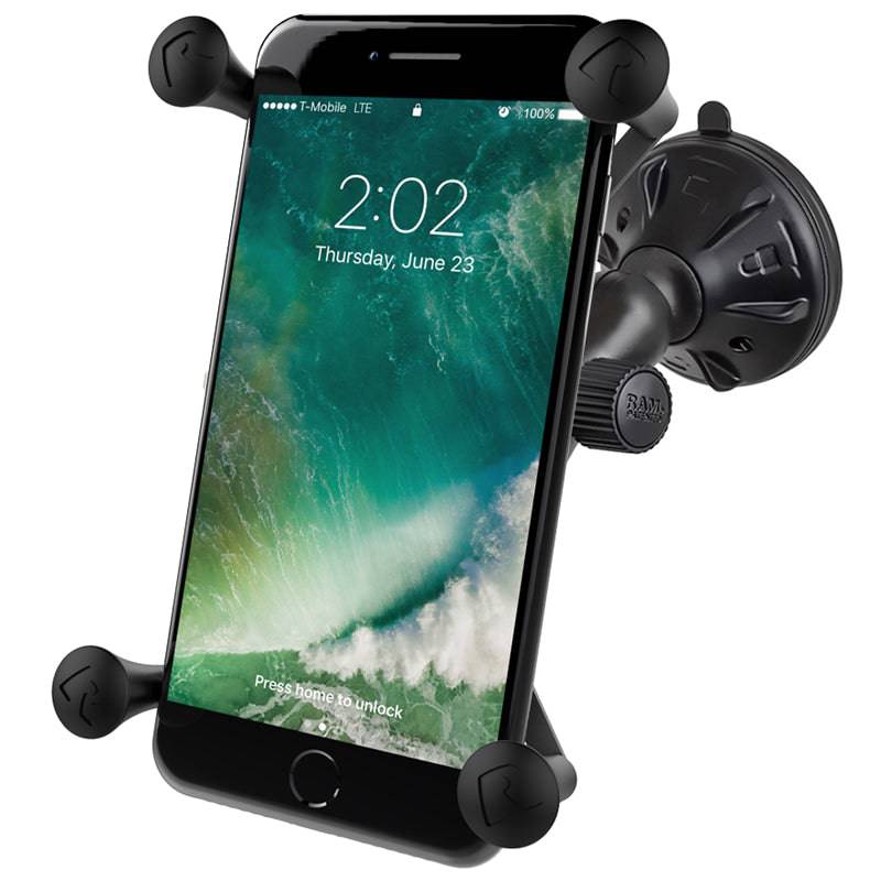 RAM Composite Twist-Lock™ Suction Cup Mount with Universal RAM® X-Grip® Large Phone Holder - RAP-B-166-2-UN10 - OC Mounts