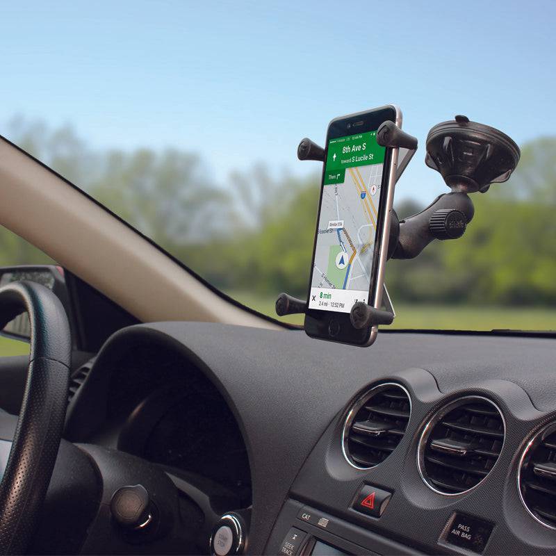 RAM Composite Twist-Lock™ Suction Cup Mount with Universal RAM® X-Grip® Large Phone Holder - RAP-B-166-2-UN10 - OC Mounts