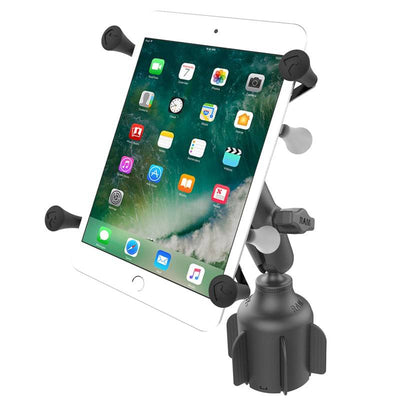 RAM Stubby™ Cup Holder Mount with Universal RAM® X-Grip® Small Tablet Holder - RAP-B-299-4-UN8U - OC Mounts