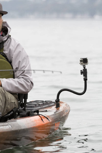 RAM Flex Arm™ Mounting System with Quick Release Post Pinlock Base, 18" Rigid Aluminum Rod and Single Socket Arm - RAP-B-200-1-TRA1-18U - OC Mounts