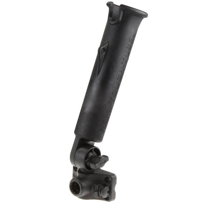 RAM Tough-Tube™ Fishing Rod Holder with 3" Length Spline Post, Combination Bulkhead/Flat Surface Base & Plunger - RAP-394-SSBMPU - OC Mounts