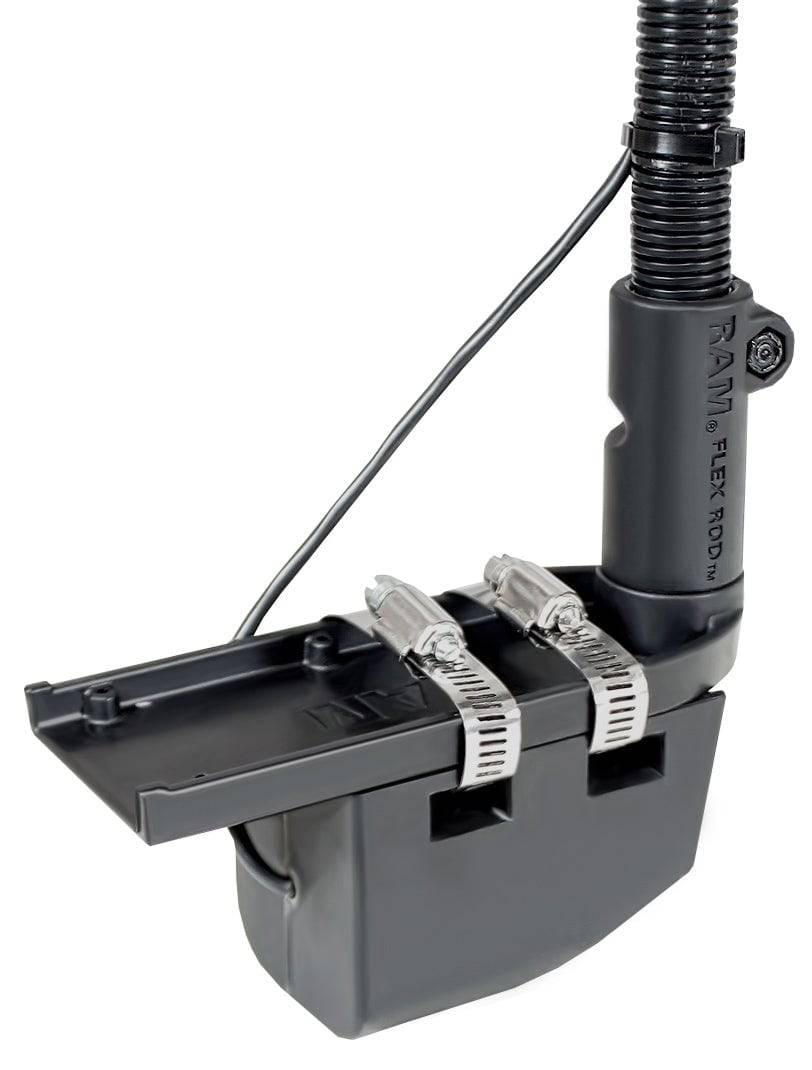 HydroWave™ Speaker Mount with 18" Rigid Aluminum Rod and Open Single Socket - RAM-B-316-18-TRA2-NB - OC Mounts