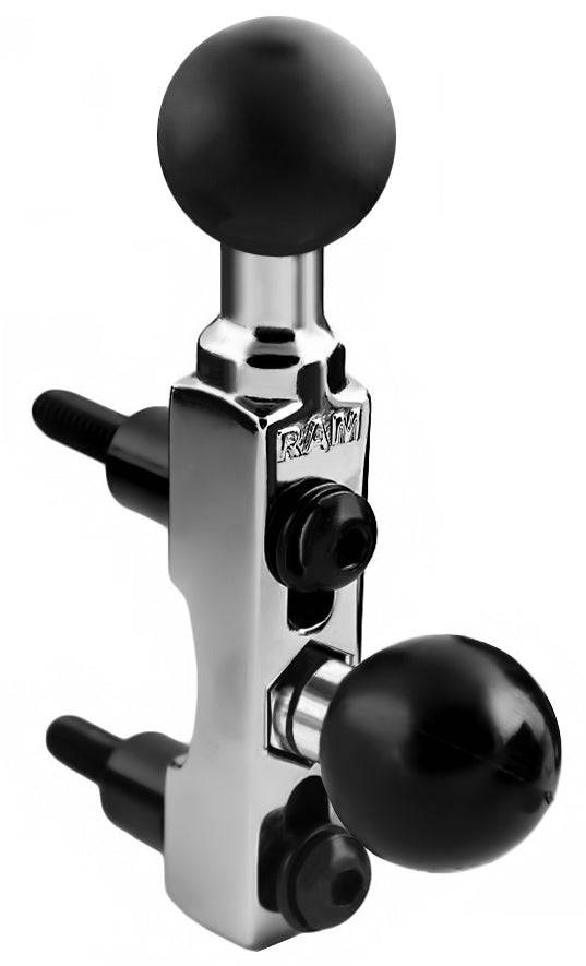 RAM Chrome Motorcycle Brake/Clutch Reservoir Base with (2 Quantity) 1" Balls - RAM-B-309-2CHU - OC Mounts