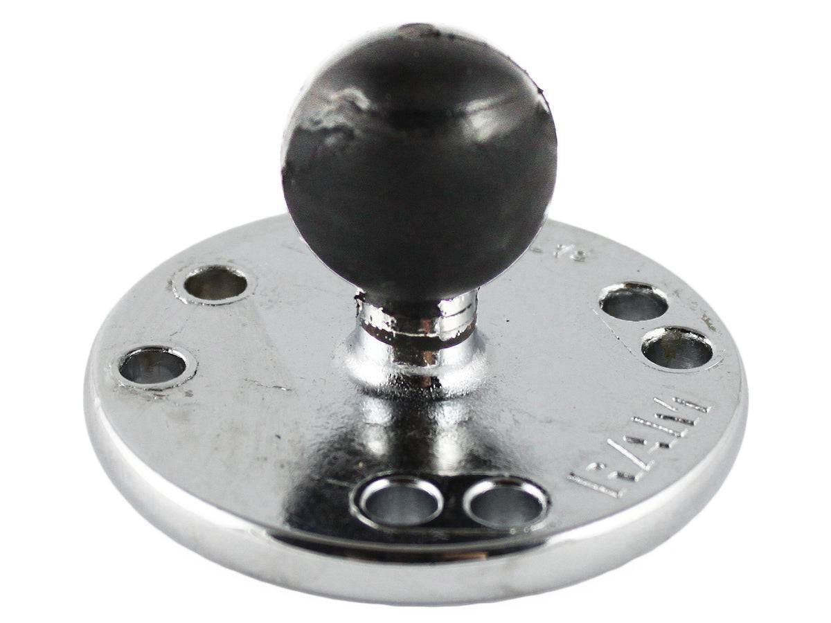 RAM Chrome 2.5" Round Base with the AMPs Hole Pattern & 1" Ball - RAM-B-202CHU - OC Mounts
