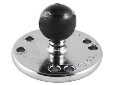 RAM Chrome 2.5" Round Base with the AMPs Hole Pattern & 1" Ball - RAM-B-202CHU - OC Mounts