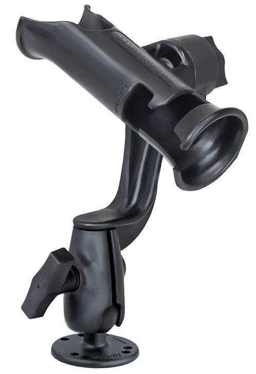 RAM Tube Jr.™ Fishing Rod Holder with RAM ROD® Revolution Ratchet/Socket System and Round Base - RAP-390-RBU - OC Mounts