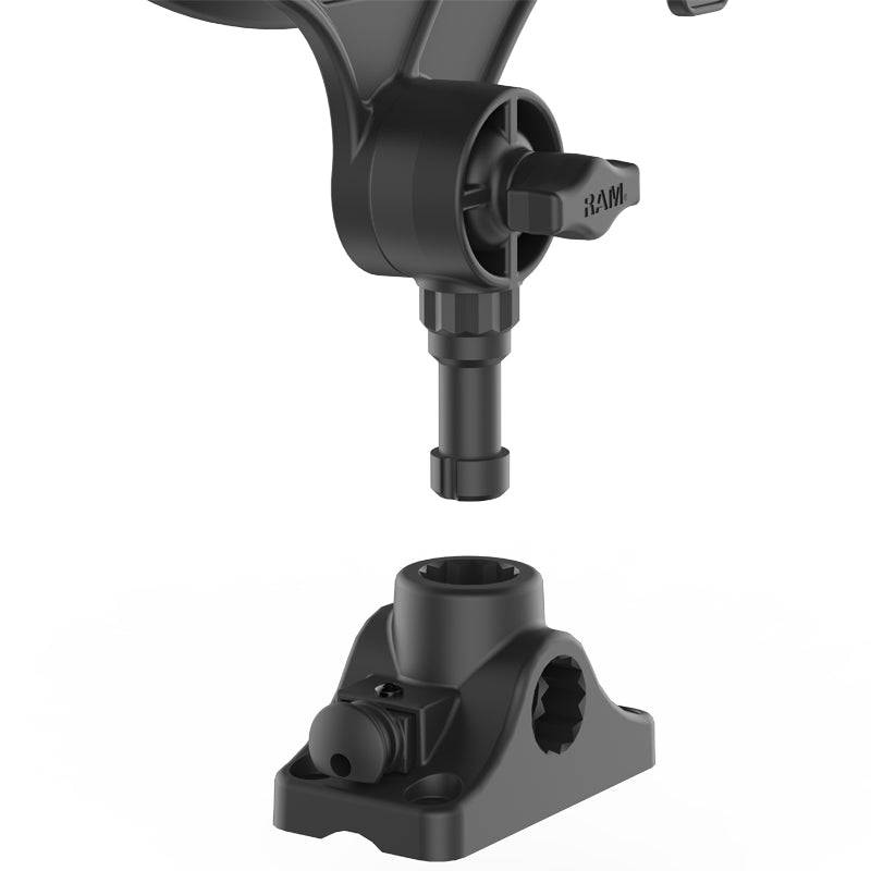 RAM ROD® JR Fishing Rod Holder with Combination Bulkhead/Flat Surface Mounting Base - RAP-434-BMP - OC Mounts