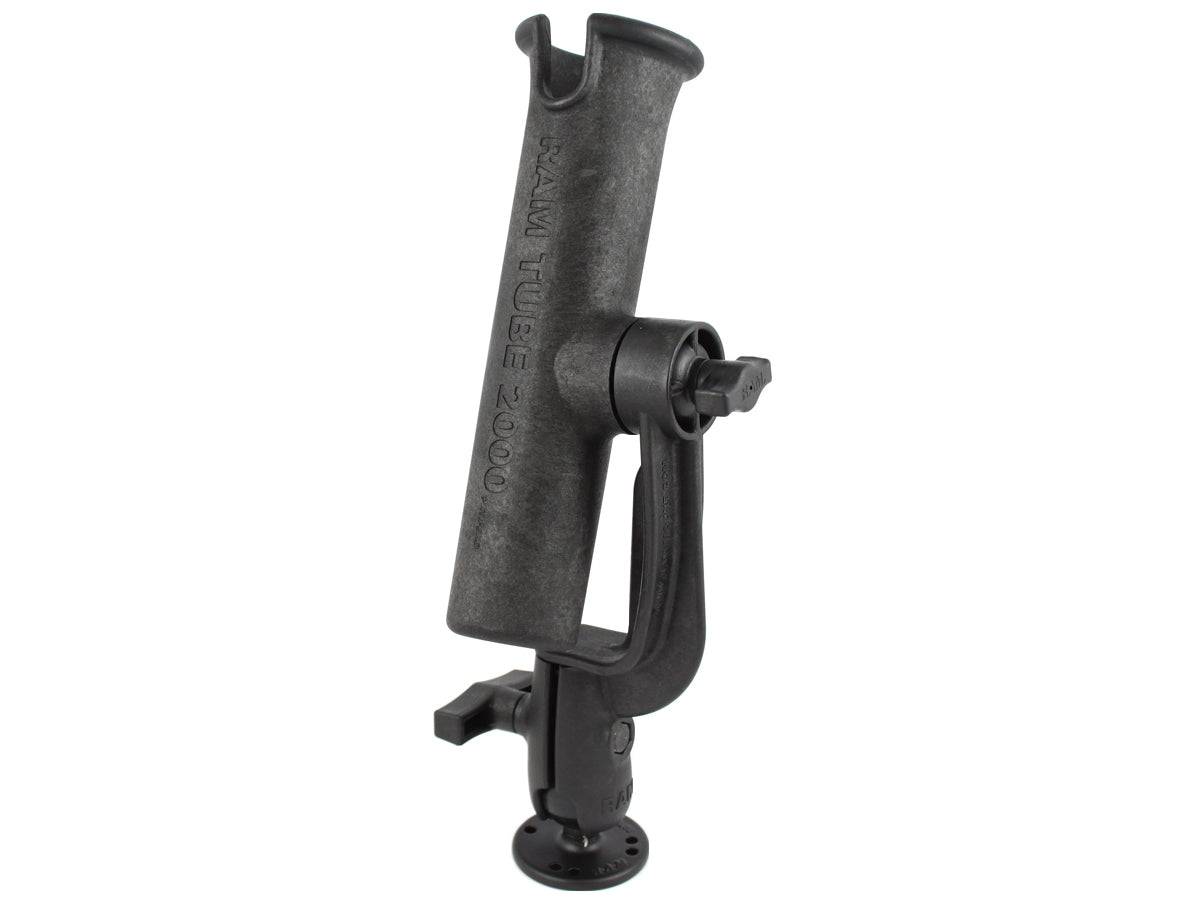 RAM-TUBE™ 2000 Holder with RAM ROD® Revolution Ratchet/Socket System and Round Flat Surface Base - RAM-301-RBU - OC Mounts