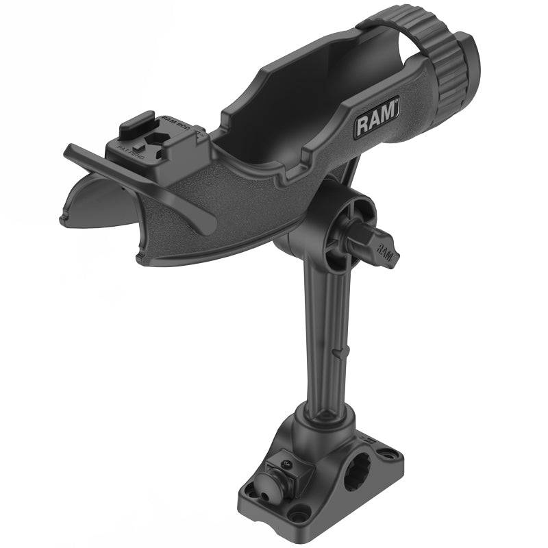 RAM ROD® HD Fishing Rod Holder with Combination Bulkhead/Flat Surface Mounting Base - RAP-433-BMP - OC Mounts