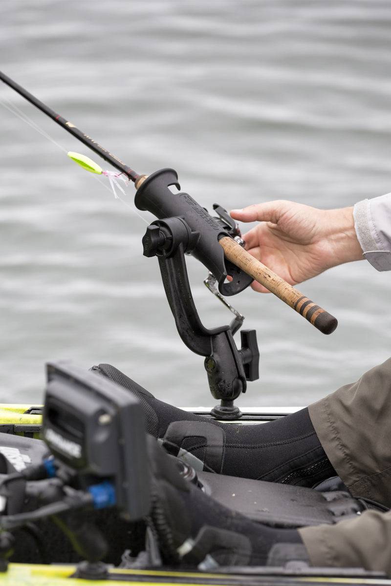 RAM Tube Jr.™ Fishing Rod Holder with RAM ROD® Revolution Ratchet/Socket System (Base NOT Included) - RAP-390-RB-NBU - OC Mounts