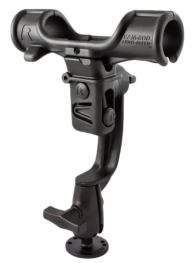 RAM ROD® Light-Speed™ Holder with RAM ROD® Revolution Ratchet/Socket System and Round Flat Surface Base - RAP-370-RBU - OC Mounts