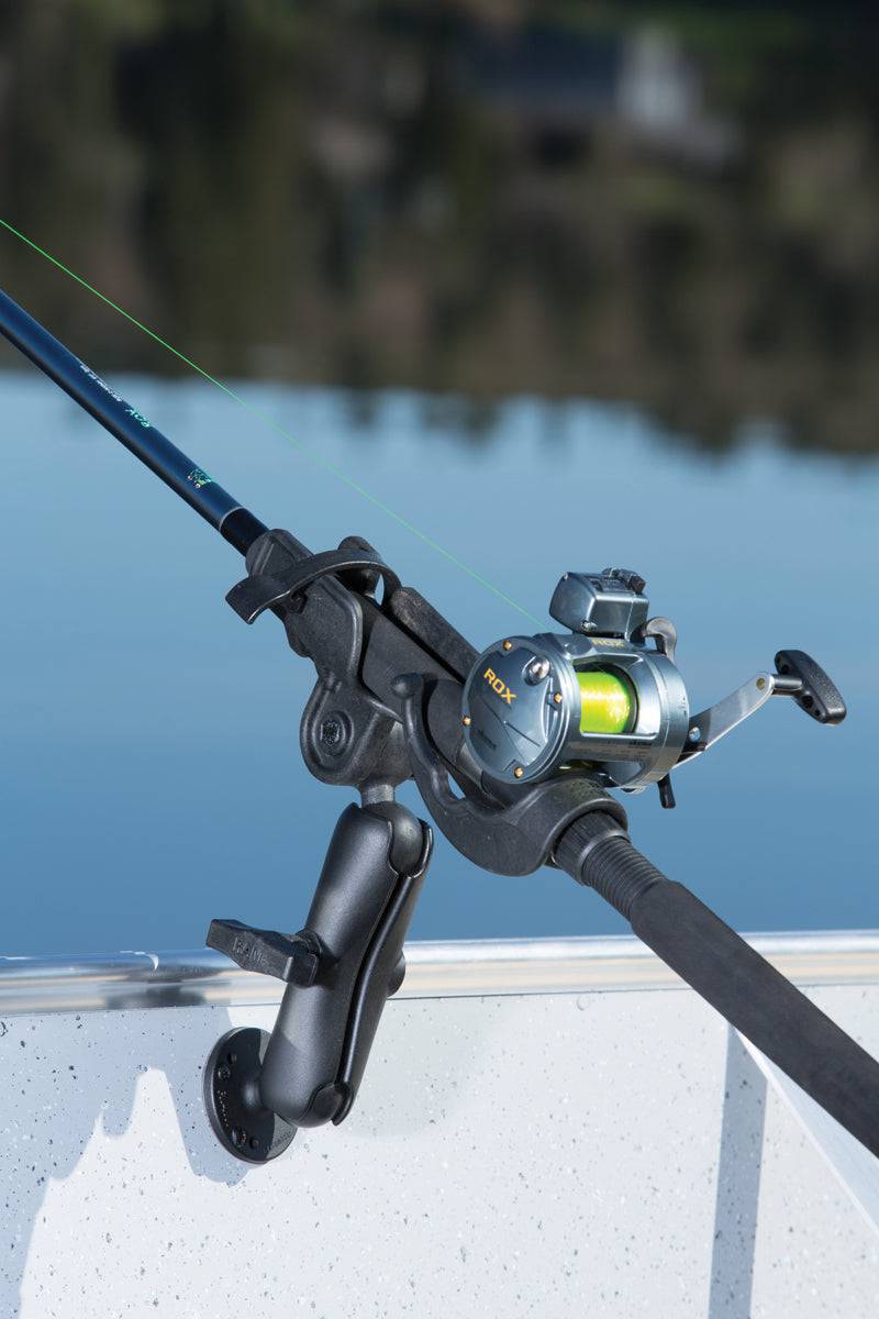 RAM ROD® 2000 Fishing Rod Holder with RAM ROD® Revolution Ratchet/Socket System and Round Flat Surface Base - RAM-117U - OC Mounts