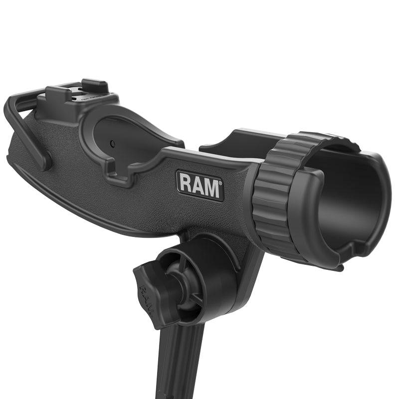 RAM ROD® HD Fishing Rod Holder with Combination Bulkhead/Flat Surface Mounting Base - RAP-433-BMP - OC Mounts