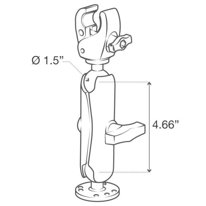 RAM® Tough-Claw™ Trolling Motor Stabilizer - RAP-400-202U - OC Mounts