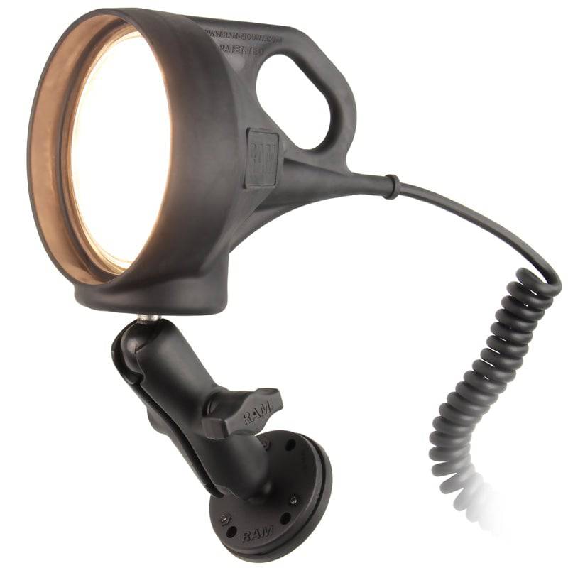RAM® Magnetic Double Ball Mount with LED Spotlight - RAM-B-152-339 - OC Mounts