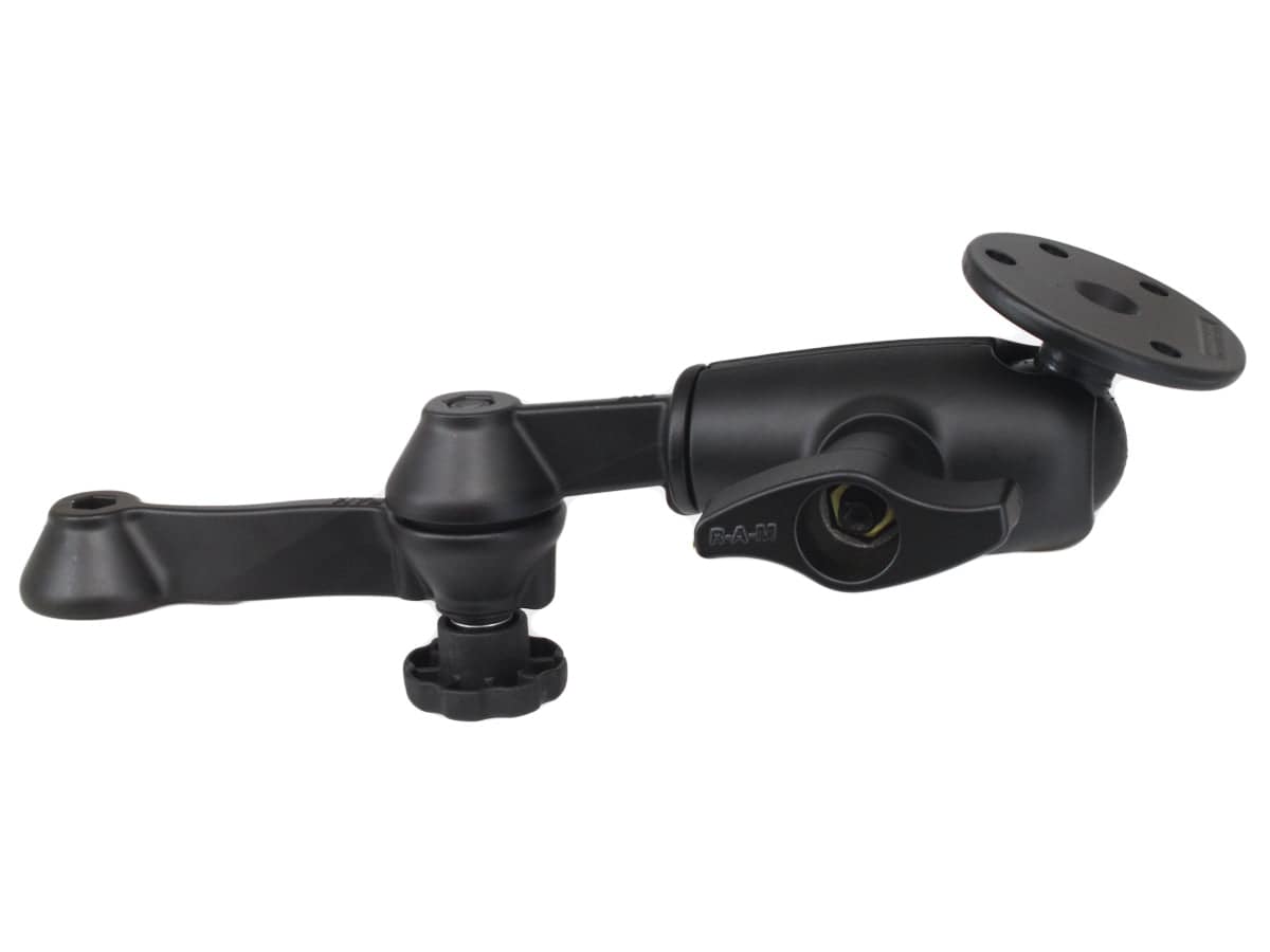 RAM® 12" Locking Double Swing Arm with Large Round Plate - RAM-VB-D-110-1U - OC Mounts