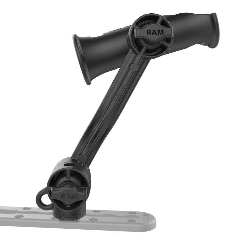 RAM® Tube Jr.™ Rod Holder with Extension Arm and Track Base - RAP-390-PA-418 - OC Mounts