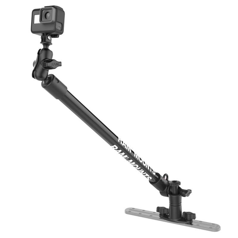 RAM® Tough-Pole™ Camera Mount with Single Pipe & Dual Track Base - RAP-411-18-A-GOP1 - OC Mounts
