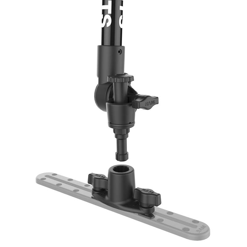 RAM® Tough-Pole™ Camera Mount with Single Pipe & Dual Track Base - RAP-411-18-A-GOP1 - OC Mounts
