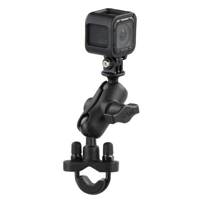 RAM® Handlebar U-Bolt Double Ball Mount with Action Camera Adapter - RAM-B-149Z-A-GOP1U - OC Mounts