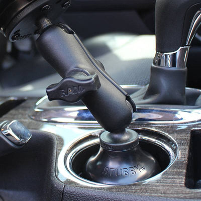 RAM® Stubby™ Cup Holder Mount with Double Socket Arm - RAP-B-299-4-201U - OC Mounts