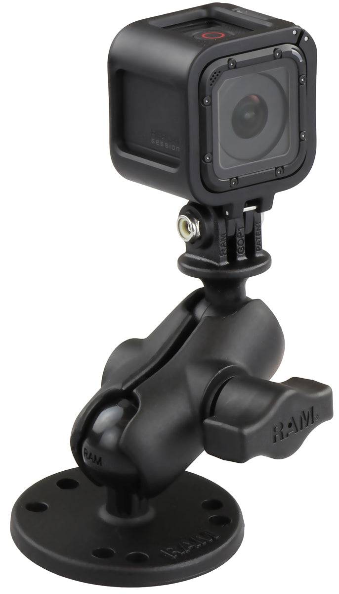 RAM® Drill-Down Double Ball Mount with Universal Action Camera Adapter - RAM-B-138-A-GOP1U - OC Mounts
