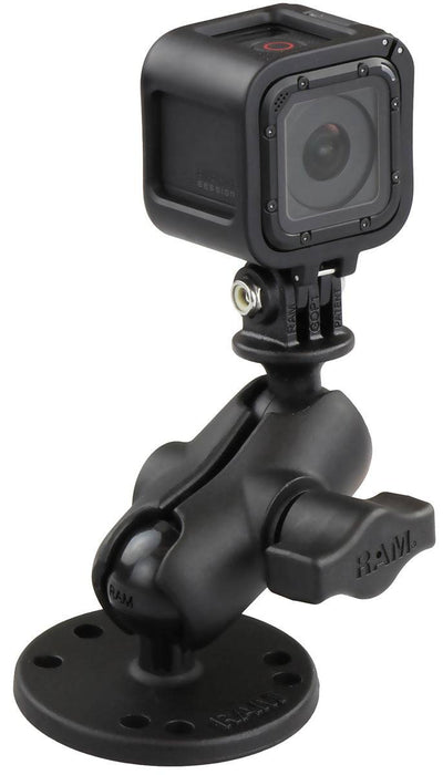 RAM® Drill-Down Double Ball Mount with Universal Action Camera Adapter - RAM-B-138-A-GOP1U - OC Mounts