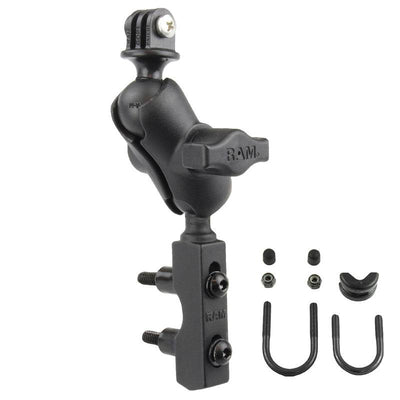 RAM® Motorcycle Brake/Clutch Reservoir Base with Action Camera Mount - RAM-B-174-A-GOP1U - OC Mounts
