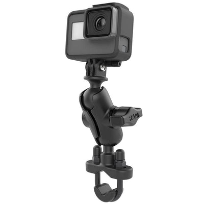 RAM® Handlebar U-Bolt Double Ball Mount with Action Camera Adapter - RAM-B-149Z-A-GOP1U - OC Mounts