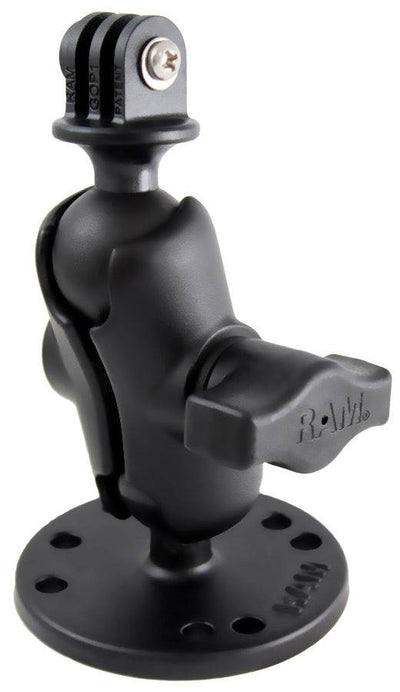RAM® Drill-Down Double Ball Mount with Universal Action Camera Adapter - RAM-B-138-A-GOP1U - OC Mounts