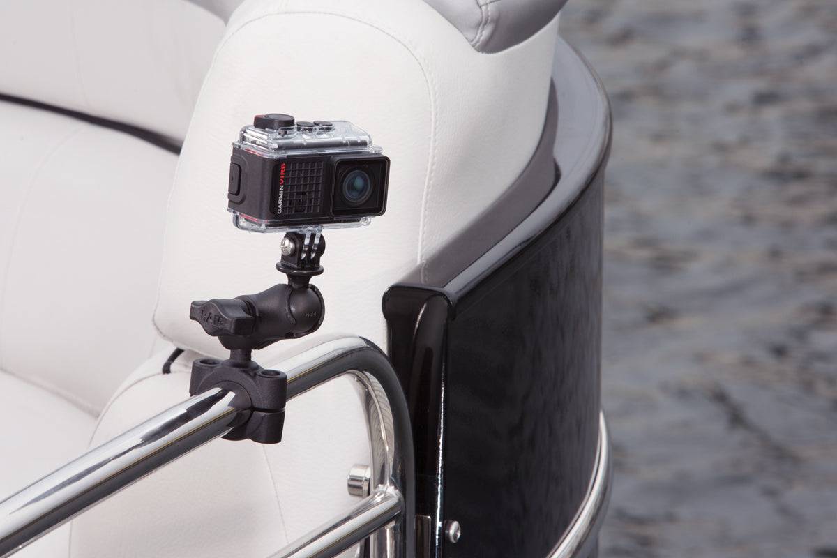 RAM® Torque™ Large Rail Base with Universal Action Camera Adapter - RAM-B-408-112-15-A-GOP1U - OC Mounts