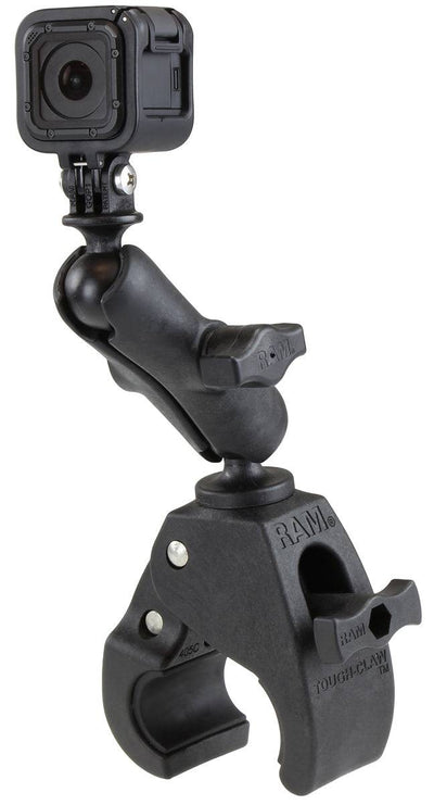 RAM® Tough-Claw™ Medium Clamp Mount with Universal Action Camera Adapter - RAP-B-404-GOP1U - OC Mounts