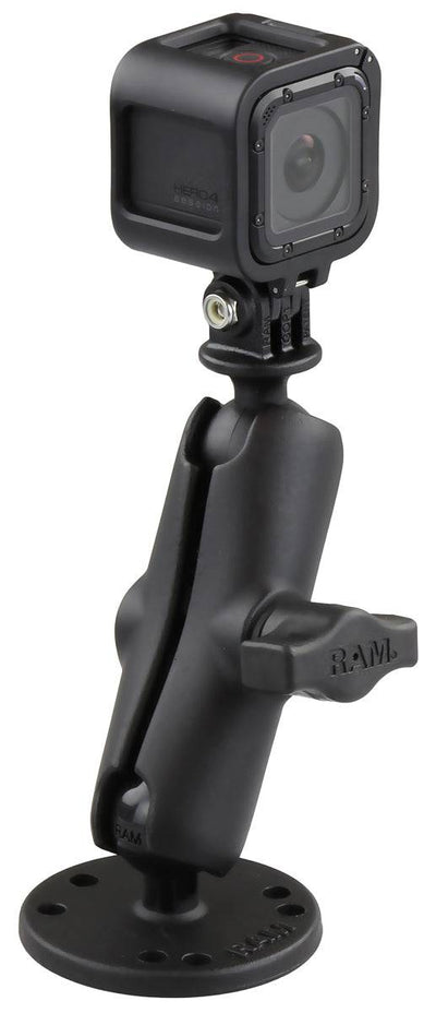 RAM® Drill-Down Mount with Universal Action Camera Adapter - RAM-B-138-GOP1U - OC Mounts