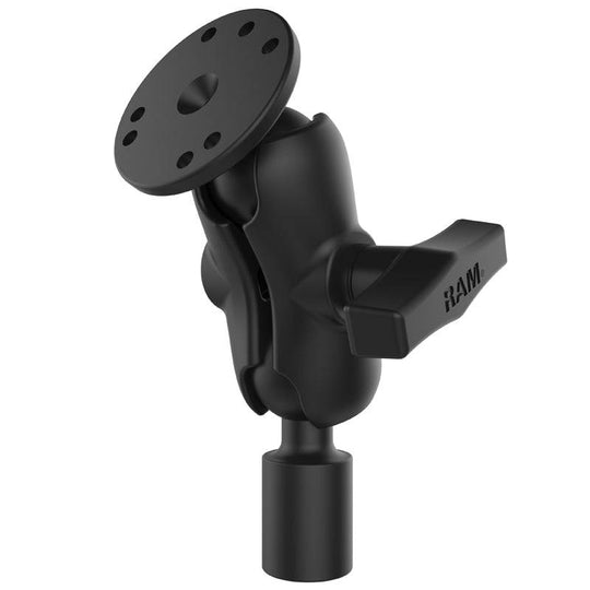 RAM® Short Double Ball Mount with Round Plate and 1/2" NPT Thread - RAM-101-B-218-1U