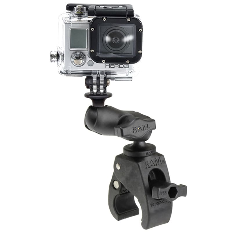 RAM® Tough-Claw™ Small Clamp Mount with Universal Action Camera Adapter - RAP-B-400-A-GOP1U - OC Mounts