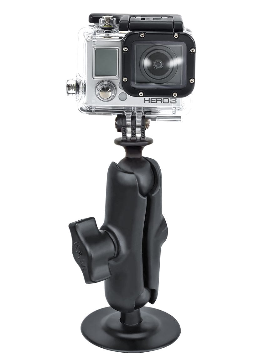 RAM® Flex Adhesive Double Ball Mount with Action Camera Adapter - RAP-B-378-202U-GOP1 - OC Mounts