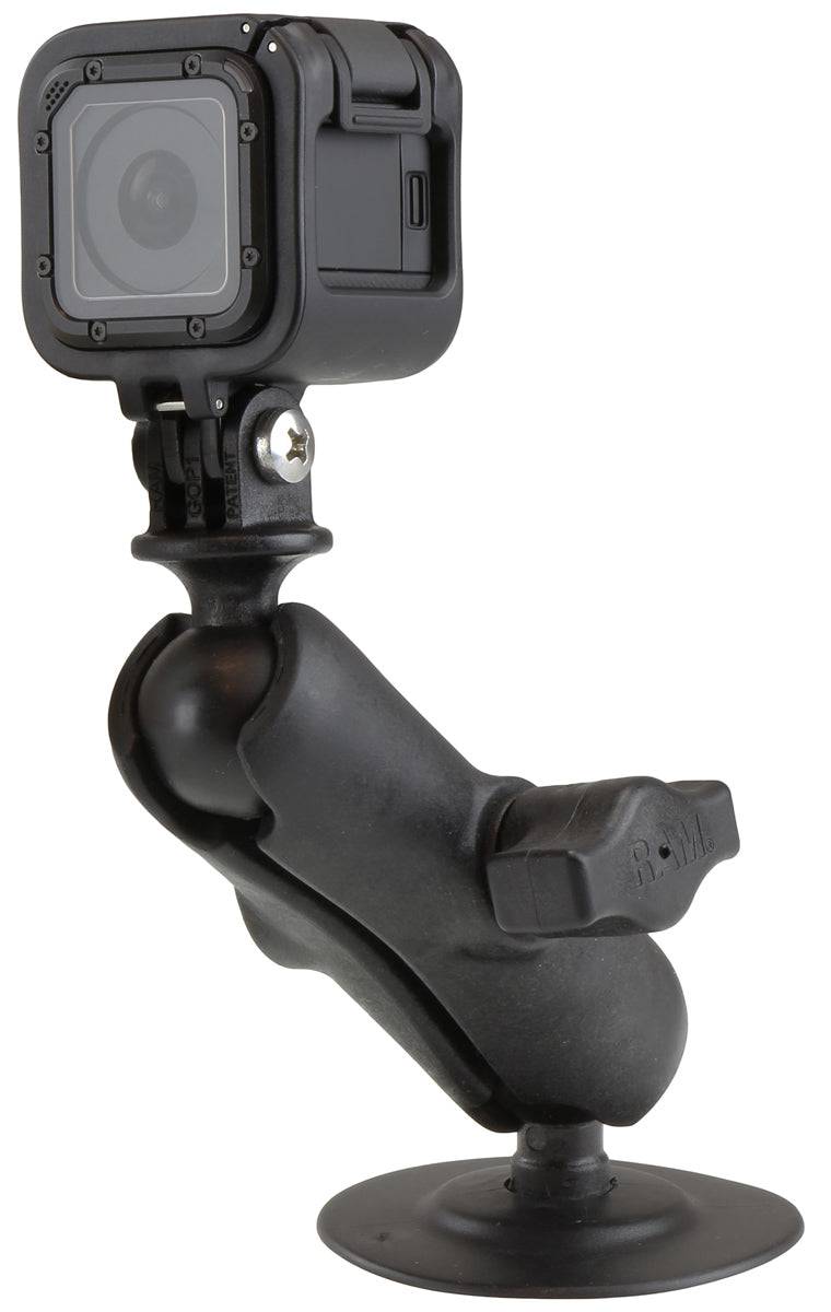 RAM® Flex Adhesive Double Ball Mount with Action Camera Adapter - RAP-B-378-202U-GOP1 - OC Mounts
