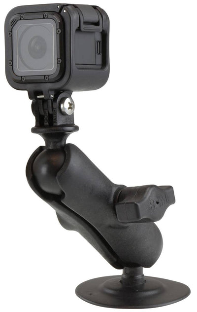 RAM® Flex Adhesive Double Ball Mount with Action Camera Adapter - RAP-B-378-202U-GOP1 - OC Mounts