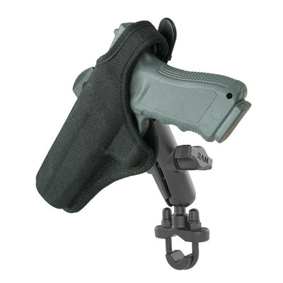 RAM® Handlebar U-Bolt Double Ball Mount with Gun Holster Clip - RAM-B-149Z-GUN1U - OC Mounts