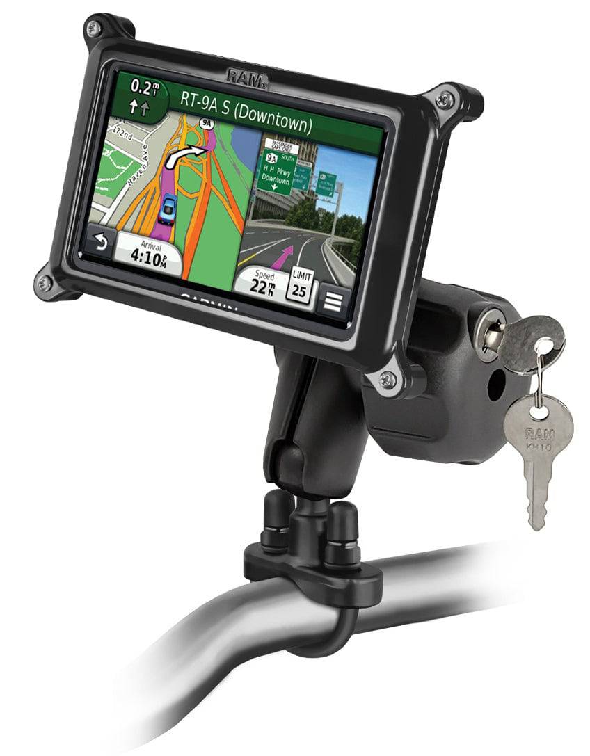 RAM® Handlebar U-Bolt Mount with Locking Case for Garmin nuvi + More - RAM-B-149Z-GA25LU - OC Mounts
