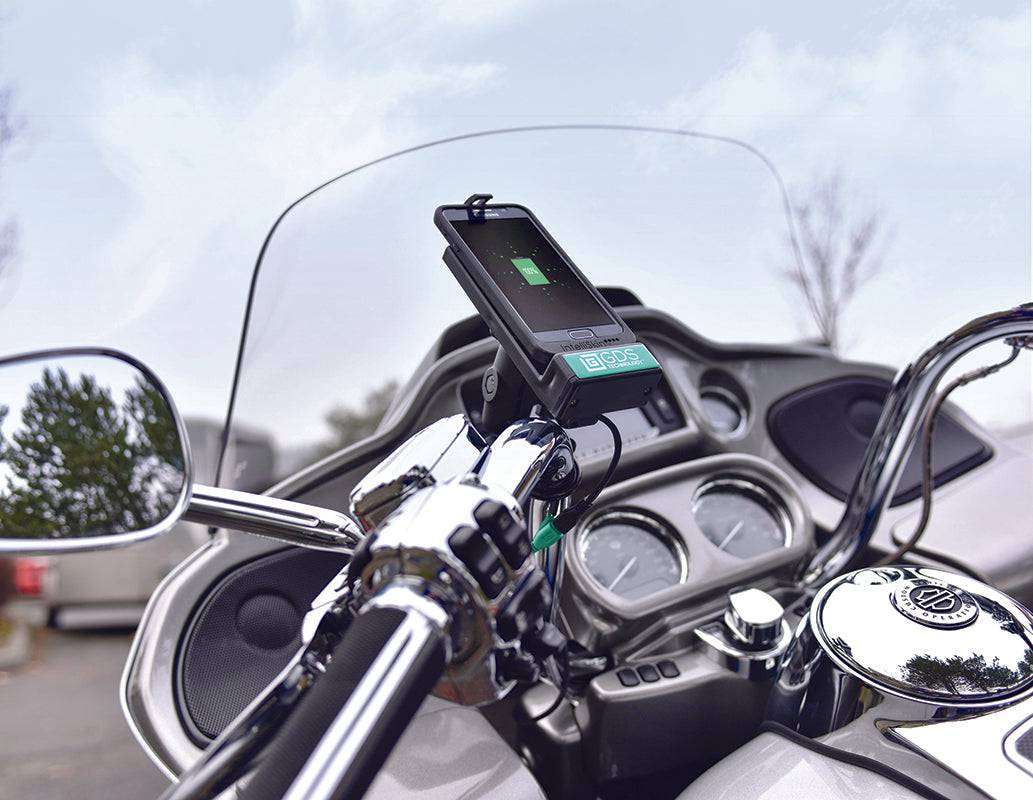 GDS® Universal Phone Dock with Handlebar U-Bolt Base for IntelliSkin® - RAM-B-149Z-GDS-DOCK-V1U - OC Mounts