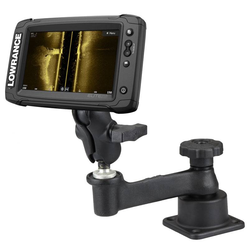RAM Horizontal Swing Arm Mount for Lowrance Elite-5 Series - RAM-109H-2B-B-LO11 - OC Mounts