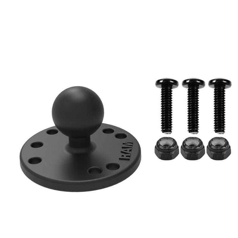RAM® Round Plate with Ball & Mounting Hardware for Garmin Striker + More - RAM-B-202-G4U - OC Mounts