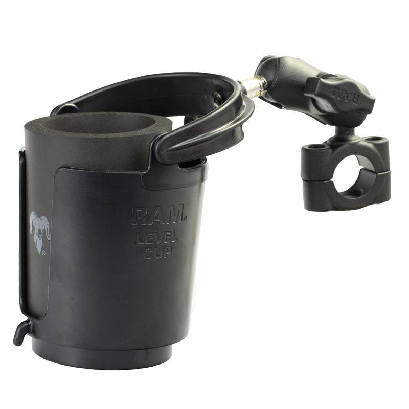 RAM® Level Cup™ 16oz Drink Holder with RAM® Torque™ Medium Rail Base - RAM-B-408-75-1-A-132U - OC Mounts