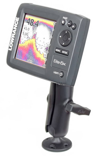 RAM® Composite Double Ball Mount for Lowrance Elite-5, Mark-5 + More - RAP-101U-LO11 - OC Mounts