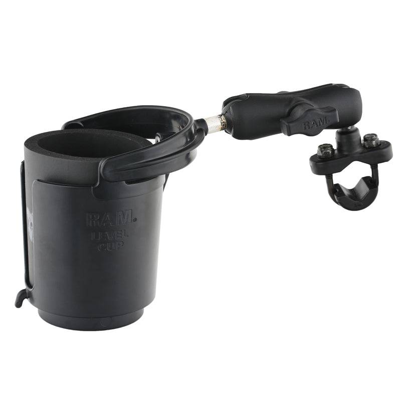 RAM® Level Cup™ 16oz Drink Holder with Handlebar U-Bolt Base - RAM-B-132-1RU - OC Mounts