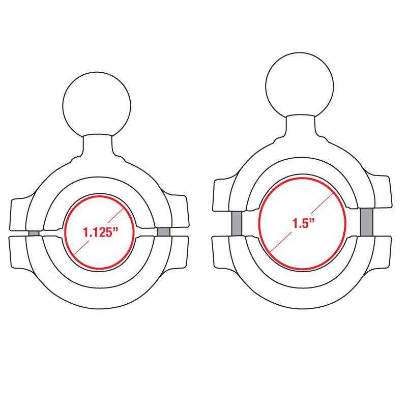 RAM® X-Grip® Phone Mount with RAM® Torque™ Large Rail Base - RAM-B-408-112-15-UN7U - OC Mounts