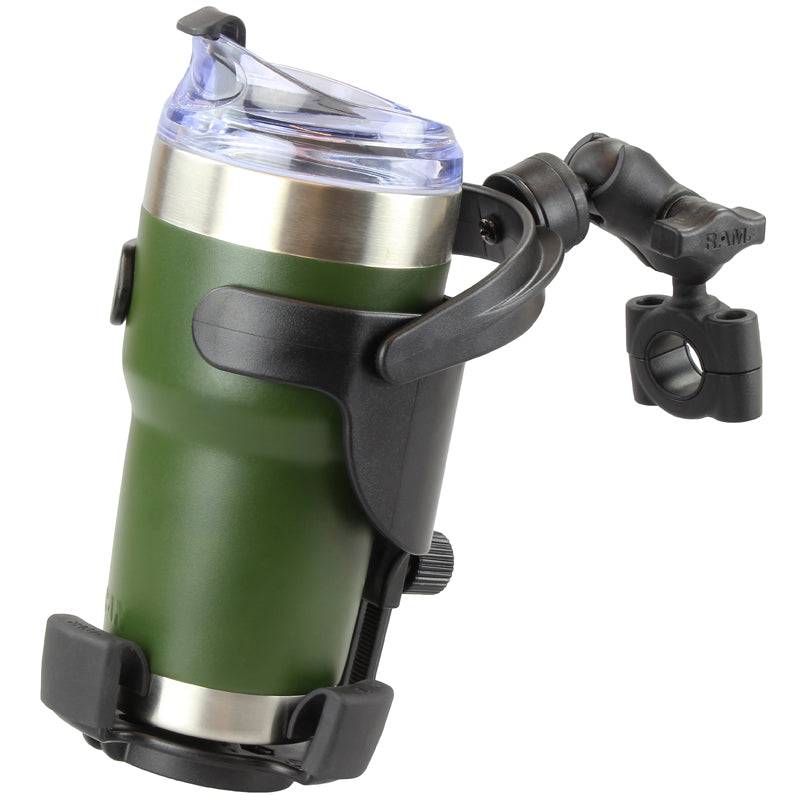 RAM® Level Cup™ XL 32ox Drink Holder with RAM® Torque™ Medium Rail Base - RAM-B-408-75-1-A-417U - OC Mounts