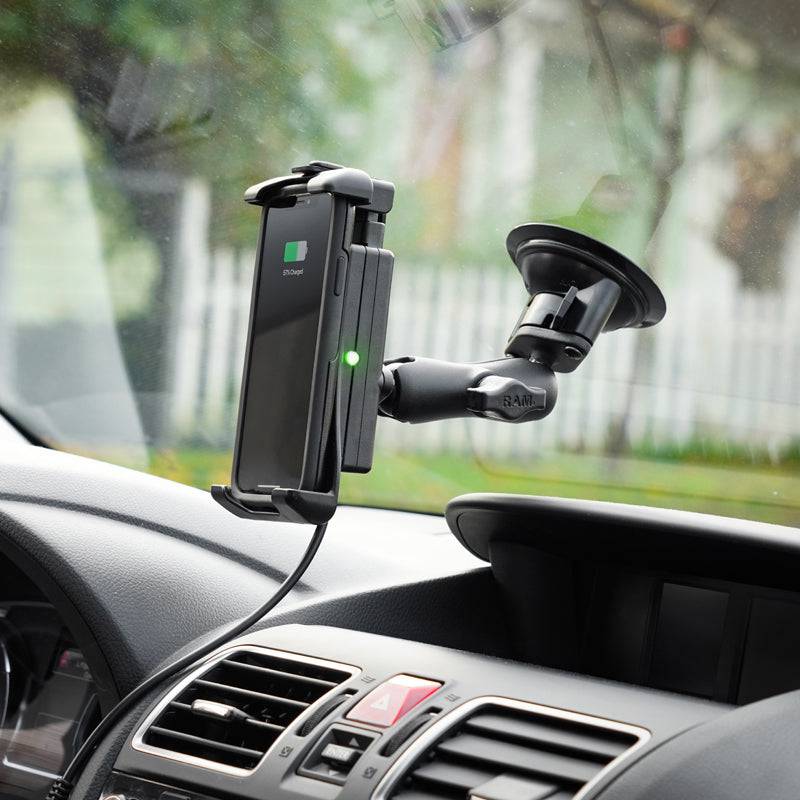 RAM® Quick-Grip™ Waterproof Wireless Charging Suction Cup Mount - RAM-B-166-UN14W - OC Mounts